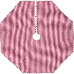 VHC Brands Emmie 60 in. Red Patchwork Christmas Tree Skirt - Hand-Quilted Cotton Farmhouse Decor thumbnail 2
