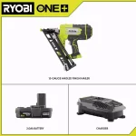 RYOBI 18V ONE+ 15-Gauge Angled Cordless AirStrike Finish Nailer Kit with 2.0 Ah Battery and Charger thumbnail 2