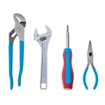 Channellock 4-Piece Hand Tool Set with Adjustable Wrench, Tongue and Groove, Needle Nose Pliers, and 6-in-1 Screwdriver thumbnail 1