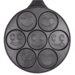 MegaChef Smiley Face Mini Pancake Maker - 7 Emoji Mold Aluminum Pan thumbnail 5