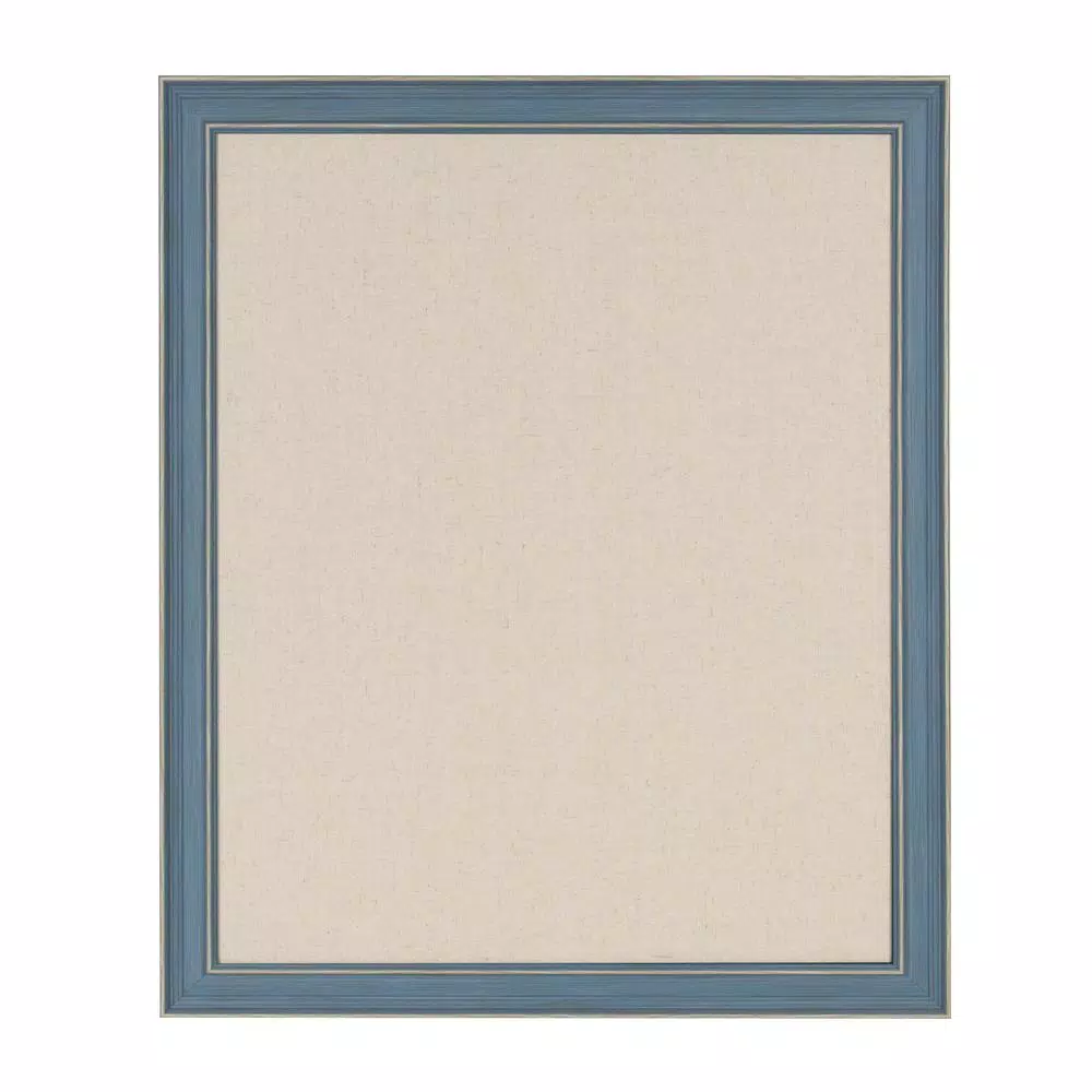 DesignOvation Kate and Laurel Harvest Fabric Pinboard Memo Board - Blue Farmhouse Style