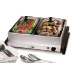Elite Electric Double Buffet Server and Flat Warming Tray, Stainless Steel thumbnail 1