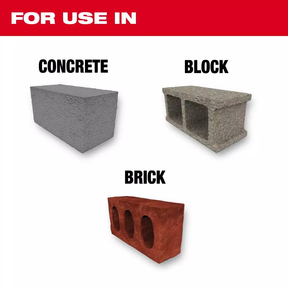 Milwaukee 7/8 in. x 12 in. Carbide Hammer Drill Bit for Concrete, Brick, and Block