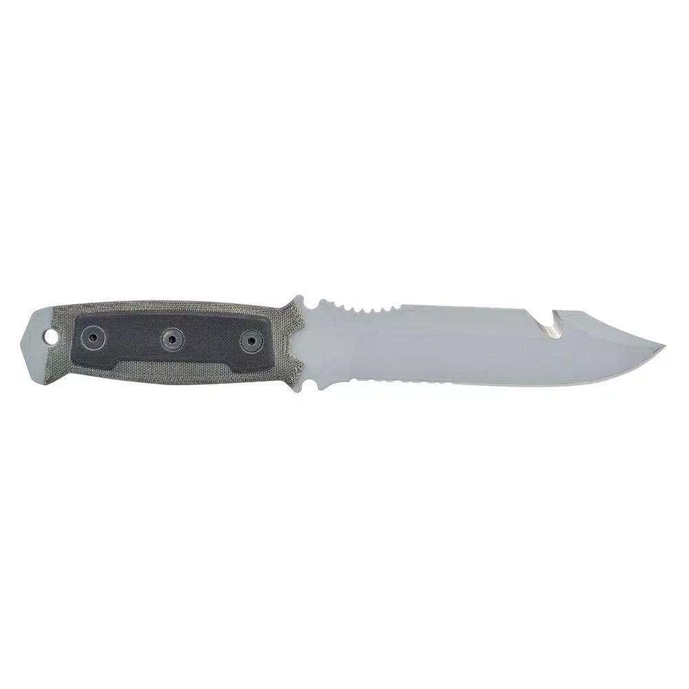 Camillus SKOL 5 in. 1095 High Carbon Steel Fixed Blade Knife with Gut Hook and Micarta Handle