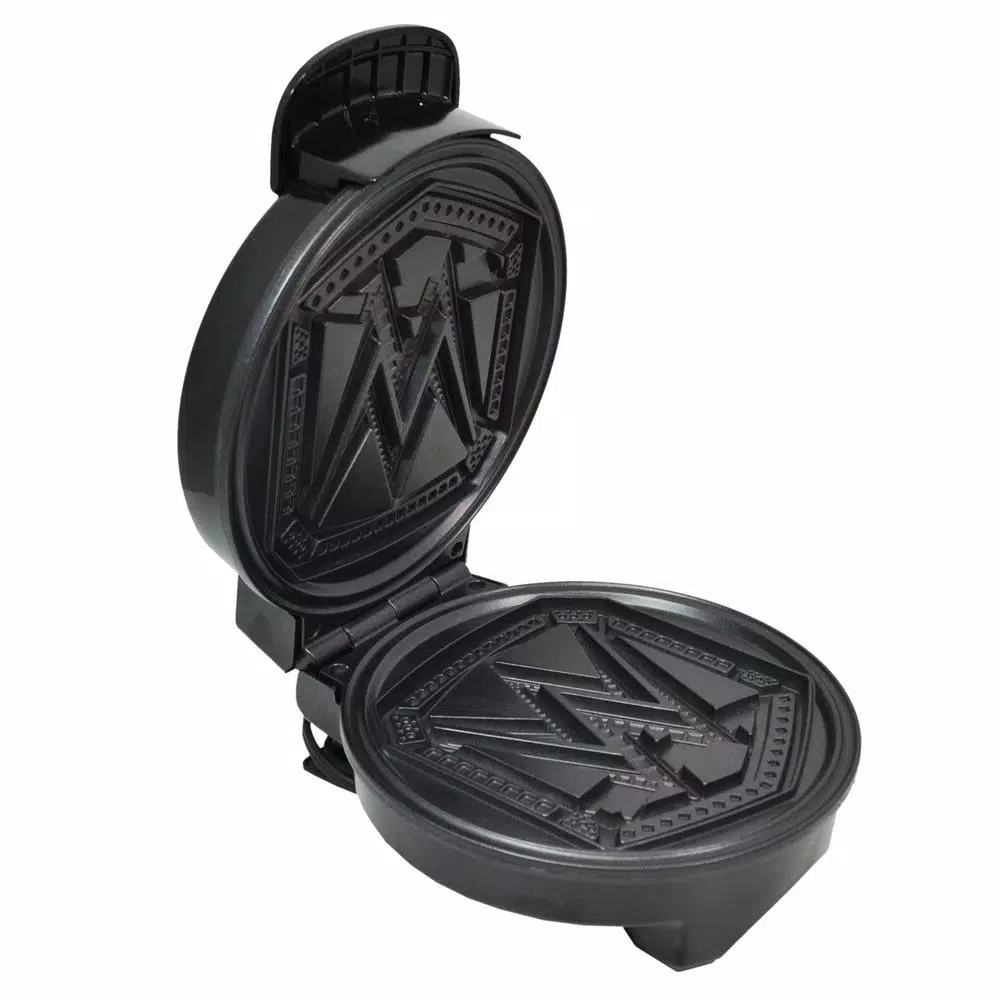 Uncanny Brands WWE Championship Belt Waffle Maker - Black Non-Stick American Waffle Iron