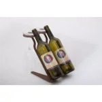 DI PRIMA USA Venetian Freestanding Tabletop Wine Rack - 2 Bottle & 2 Glass Holder, Chestnut Brown thumbnail 1