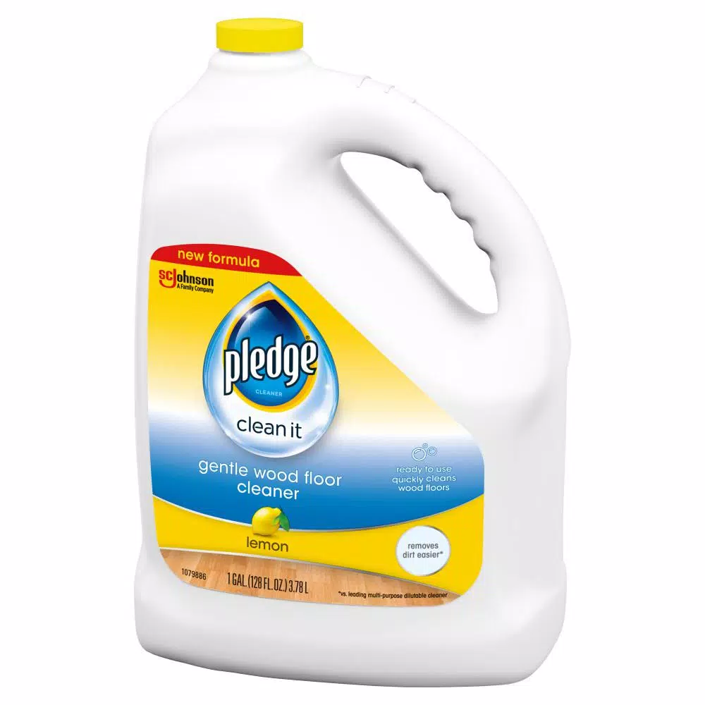 Pledge Gentle Wood Floor Cleaner, Lemon Scent, 128 oz