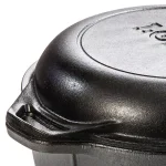 Lodge 5 Qt. Round Cast Iron Double Dutch Oven with Skillet Lid, Black thumbnail 2