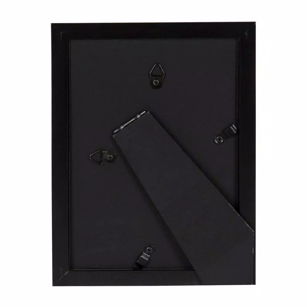 DesignOvation Gallery Wood Picture Frame Set, Black Satin Finish, Set of 4