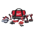 Milwaukee M18 18V Lithium-Ion Cordless 6-Tool Combo Kit with Two 3.0 Ah Batteries, Charger, and Tool Bag thumbnail 1