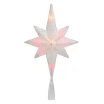 Northlight 11 in. Frosted Bethlehem Star Christmas Tree Topper with Multi-Color Lights and Gold Scrolling Design thumbnail 2