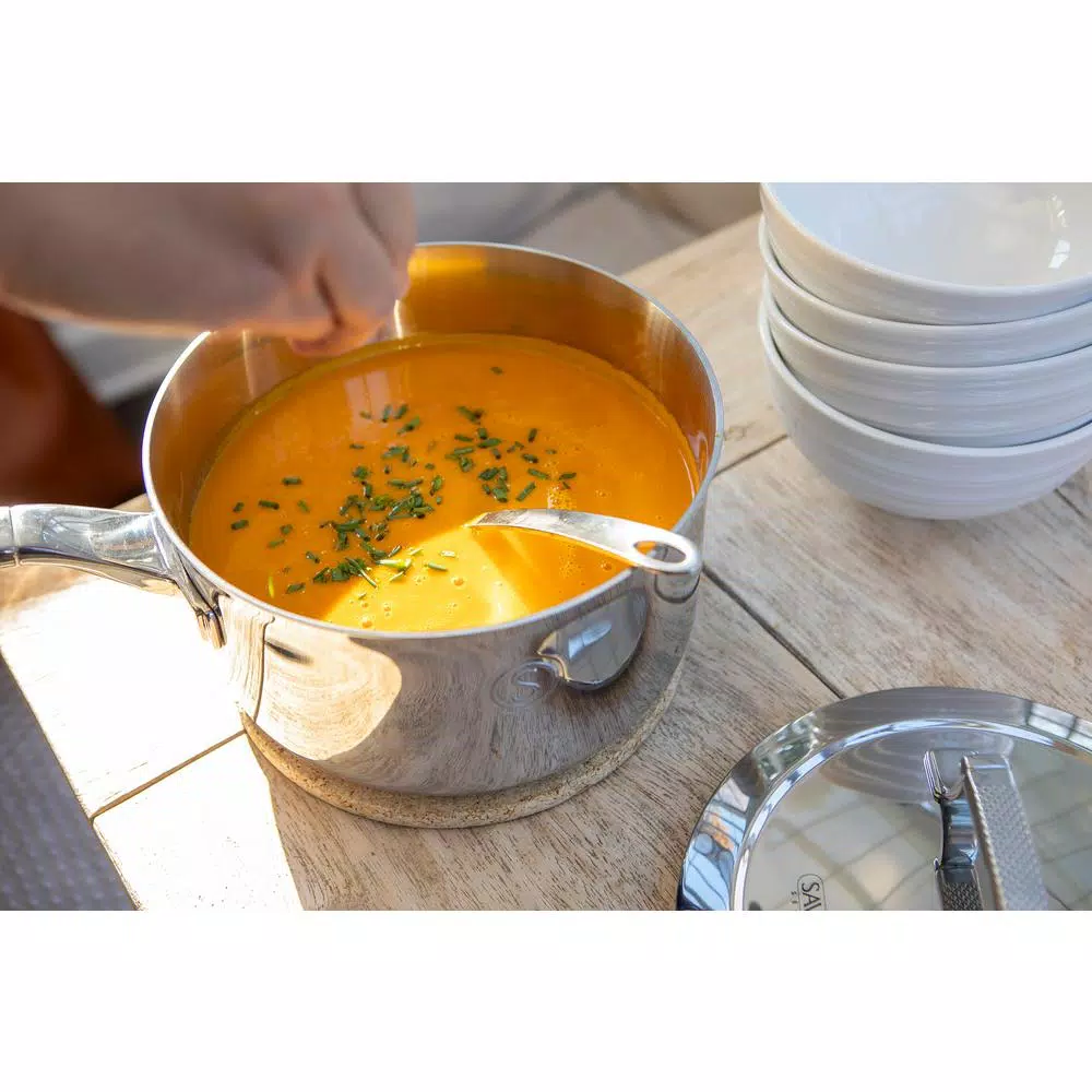 Saveur Selects Voyage 3 qt. Tri-Ply Stainless Steel Saucepan with Lid