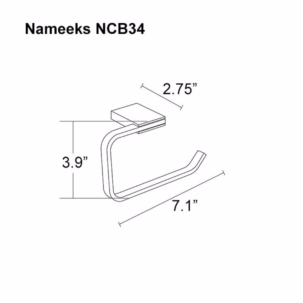 Nameeks General Hotel Modern Toilet Paper Holder, Polished Chrome