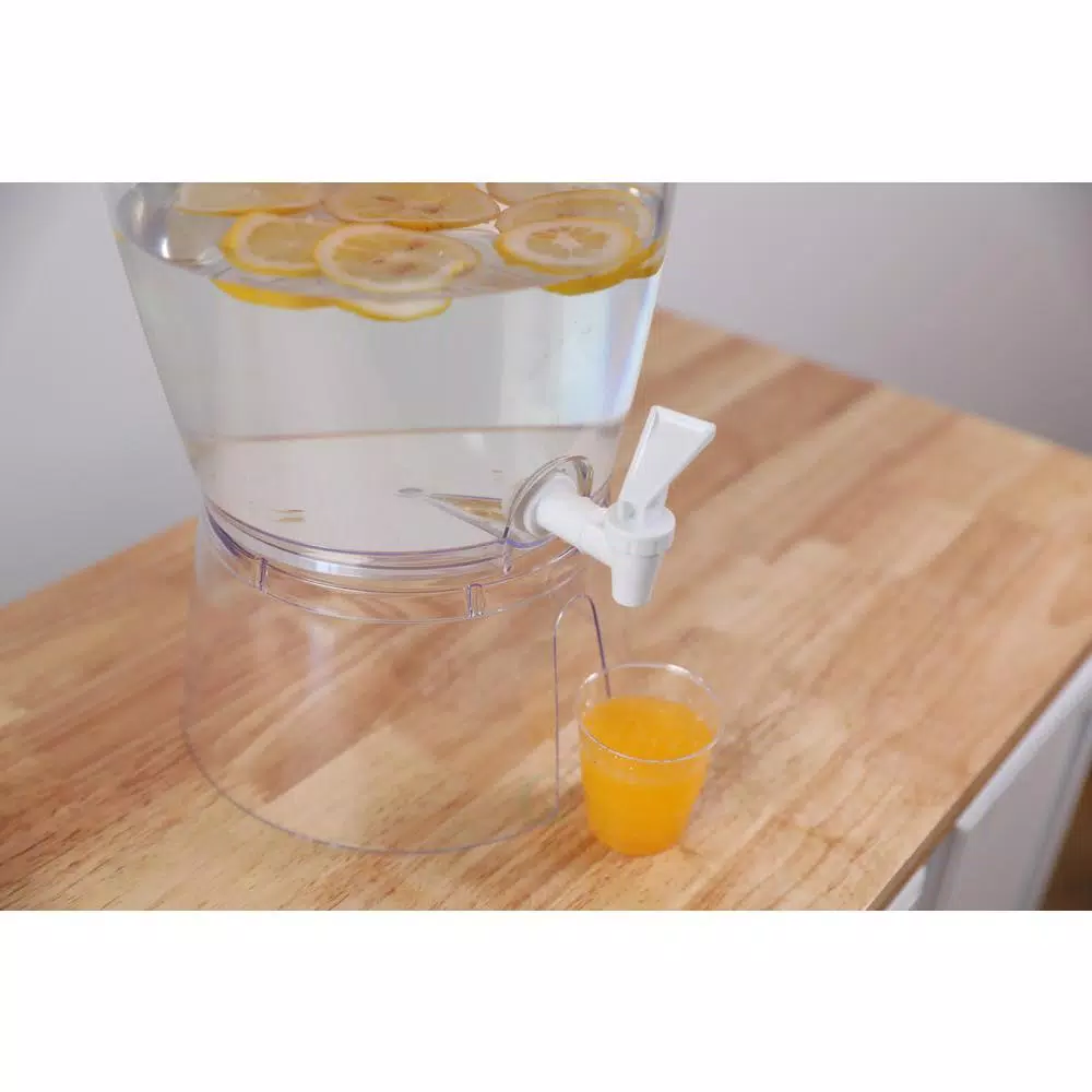 Basicwise Stackable 1.4 Gal. Juice and Water Beverage Dispenser with Stand, Clear