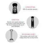 Boyel Living 6-in-1 Black Stainless Steel 500W Immersion Hand Blender Set with 8-Speed Control thumbnail 5