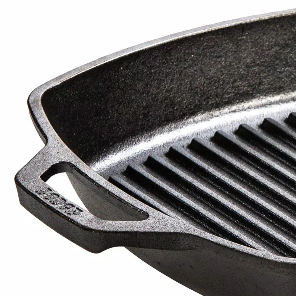 Lodge 10.5 in. Square Cast Iron Grill Pan, Black