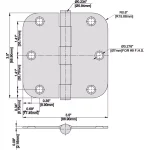 Everbilt 3-1/2 in. x 5/8 in. Radius Oil-Rubbed Bronze Smooth Action Steel Door Hinge thumbnail 14
