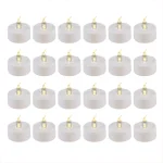 LUMABASE LED Tea Light Candles, Battery Operated Flickering White Glow, 24-Count thumbnail 1