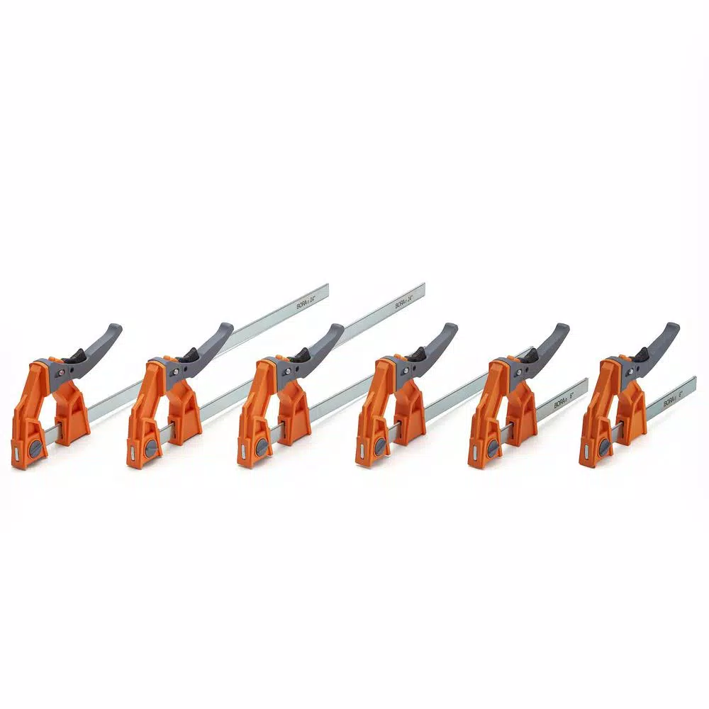 BORA Steel Lever Clamp Set, 6-Piece (6 in., 12 in., 24 in.)