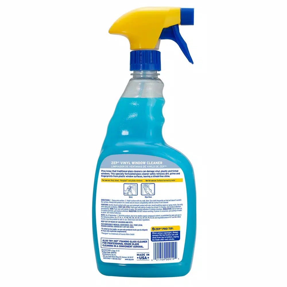 ZEP Vinyl Window Cleaner with Silicone Protectant, 32 oz (Case of 12)