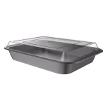 Trademark Classic Cuisine 9x13 Nonstick Cake Pan and Lid Set, Carbon Steel Rectangle Baking Pan thumbnail 1
