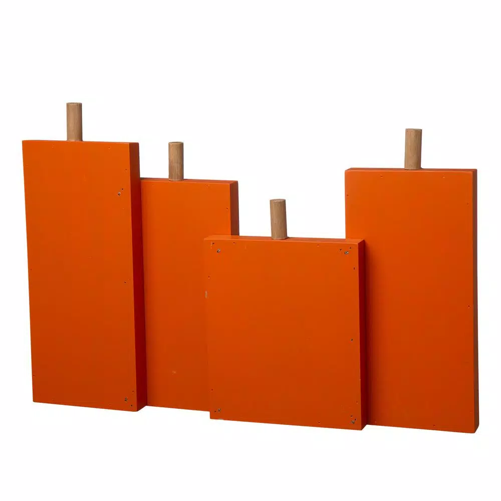 Glitzhome 20 in. Halloween Wooden BOO Standing Decor with Orange Pumpkin Design