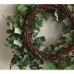Glitzhome 26 in. Artificial Green Wreath with Roses, Eucalyptus, and Lambs Ear thumbnail 4