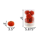 Flora Bunda 8-Piece Dark Orange Beaded Mini Pumpkin Set - 3 in. Fall Harvest Tabletop Decor thumbnail 2