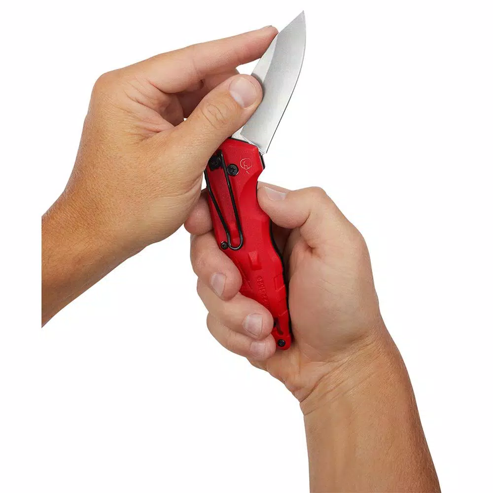 Milwaukee FASTBACK Stainless Steel Folding Utility Knife with 2.95 in. Blade