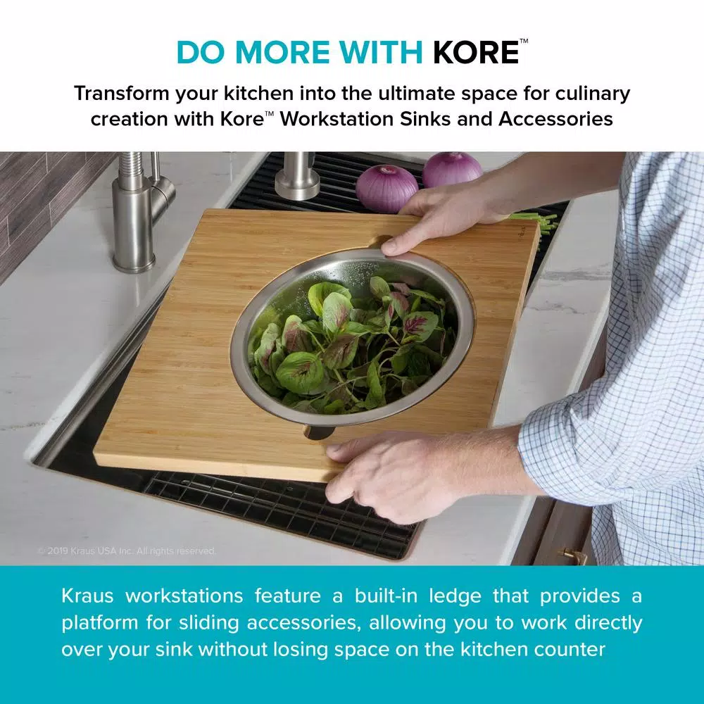 KRAUS Stainless Steel Mixing Bowl and Colander Set for Workstation Sinks