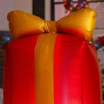 Airblown 4.43 ft. Inflatable Fuzzy Gift Box Scene with Metallic Fabric and LED Lights thumbnail 4