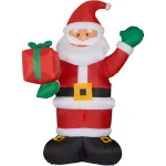 Fraser Hill Farm 10 ft. Santa Claus with Gift Bag Christmas Inflatable with White Lights thumbnail 1