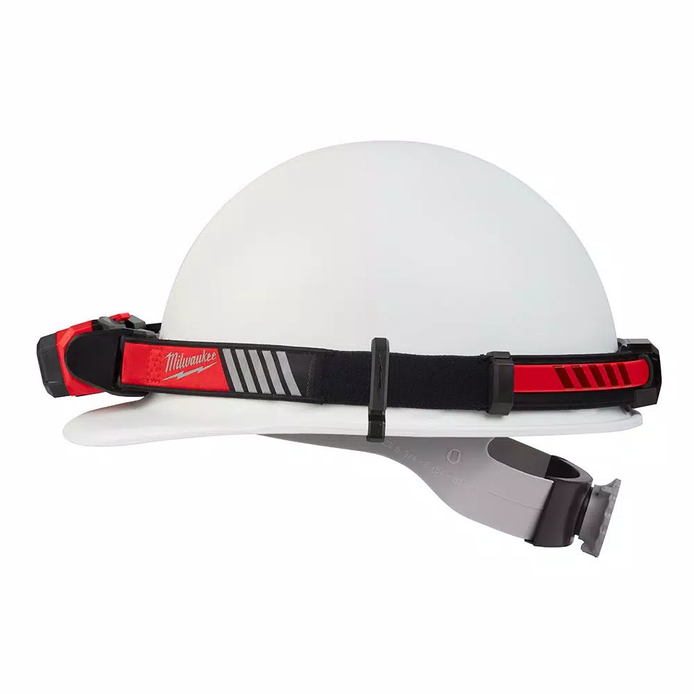 Milwaukee 600 Lumen USB Rechargeable BEACON Hard Hat Headlamp with Type 1 Class C Full Brim Vented Hard Hat