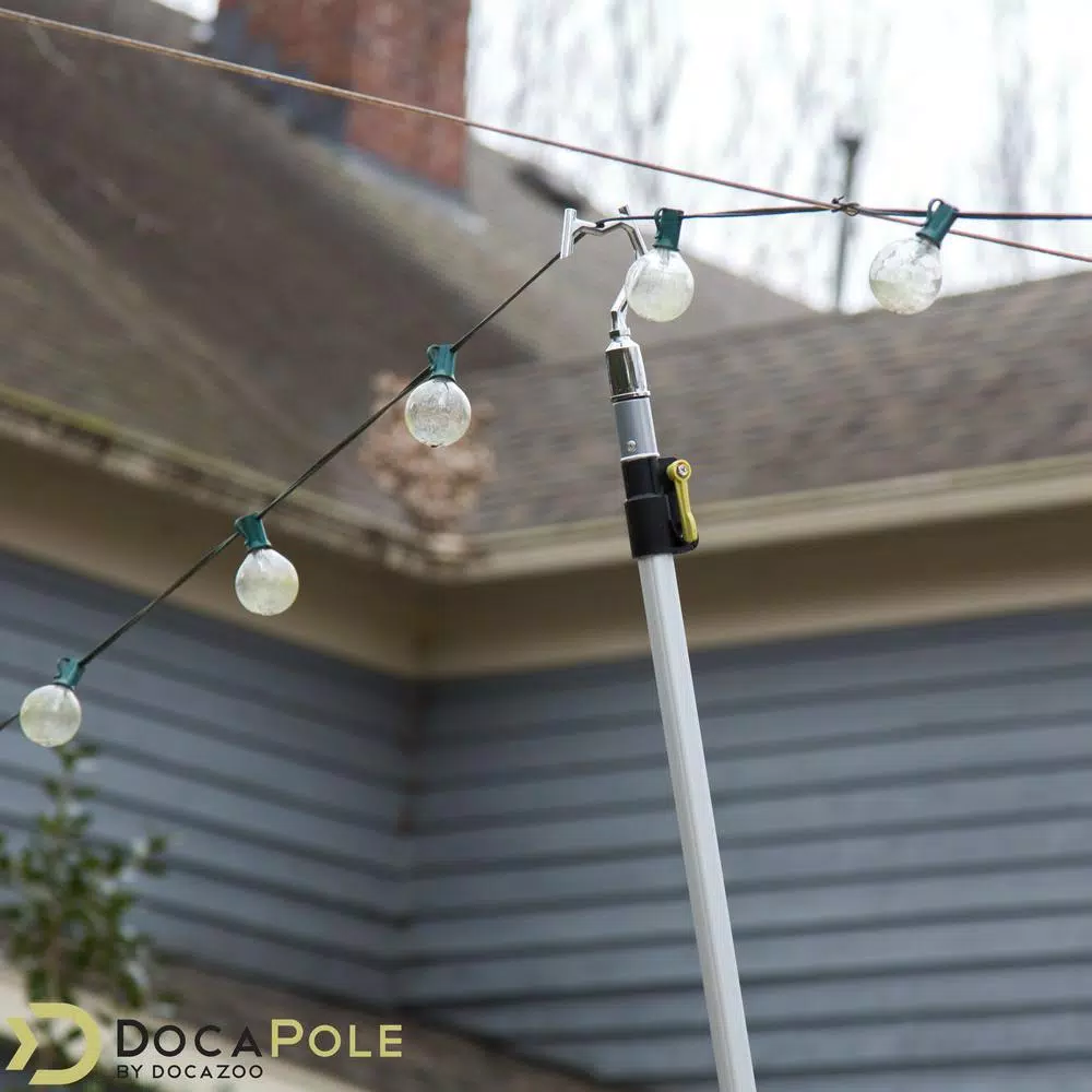 DocaPole Big-Reach Pole Hook Attachment for Extension Poles, Zinc-Coated Utility Hook for Hanging and Retrieval