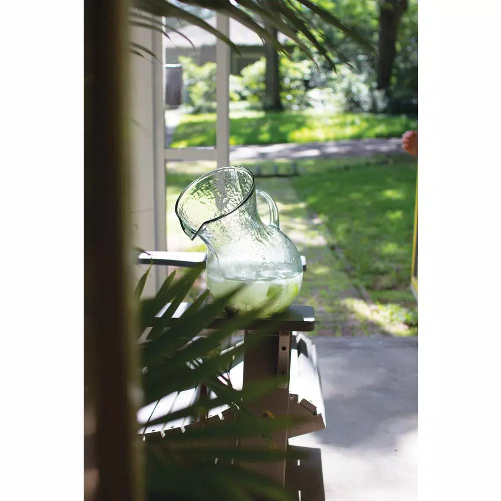 Unbranded 4.8 Qt. Hand-Blown Clear Glass Tilted Pitcher and Vase, 156 fl. oz.