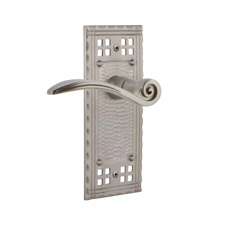 Nostalgic Warehouse Swan Craftsman Privacy Lever, 2-3/4 in. Backset, Satin Nickel