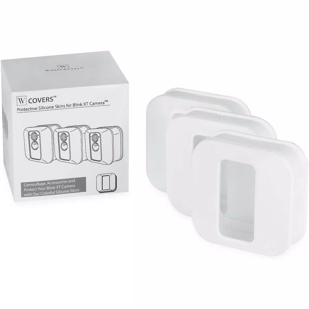Wasserstein Silicone Skins for Blink XT Outdoor Camera, Weatherproof Camouflage Covers (White, 3-Pack)