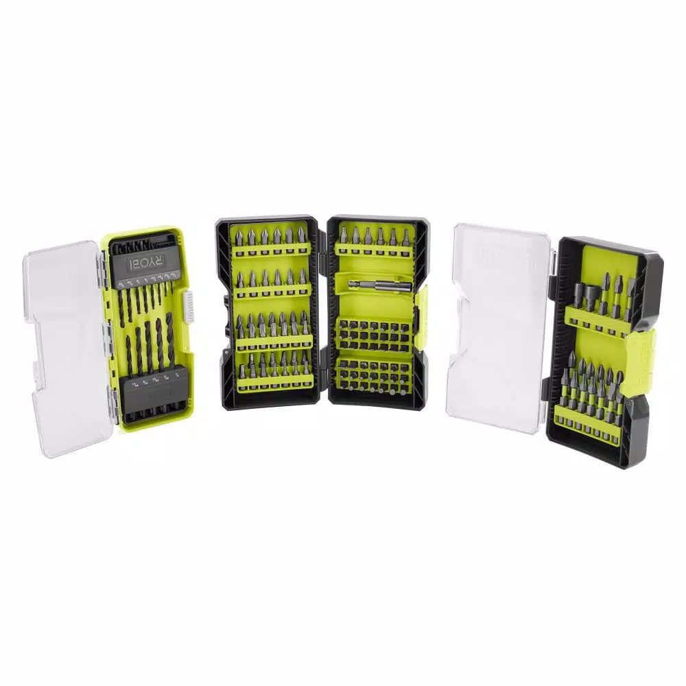 RYOBI 120-Piece Drill and Impact Rated Drive Bit Set with Black Oxide Bits