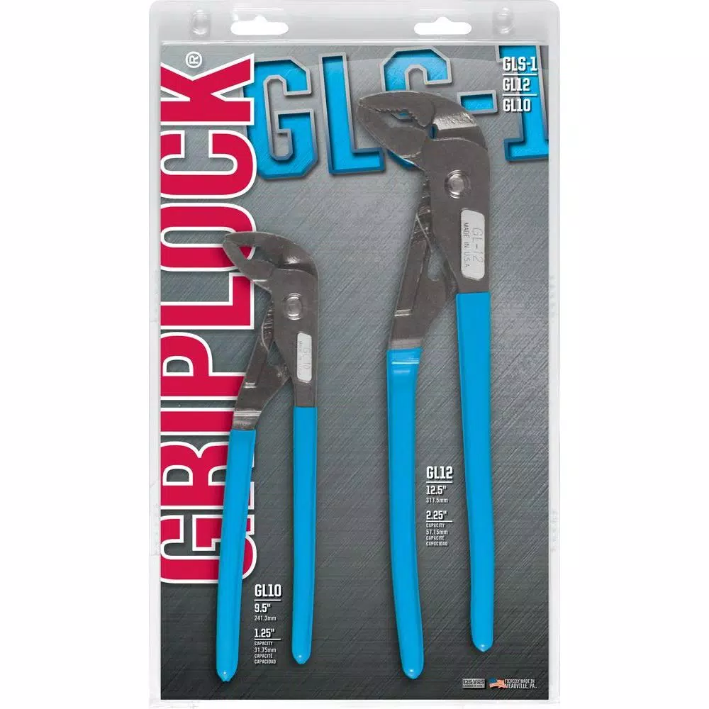 CHANNELLOCK GripLock Tongue and Groove Pliers 2-Piece Gift Set, 12.5 in. and 9.5 in.