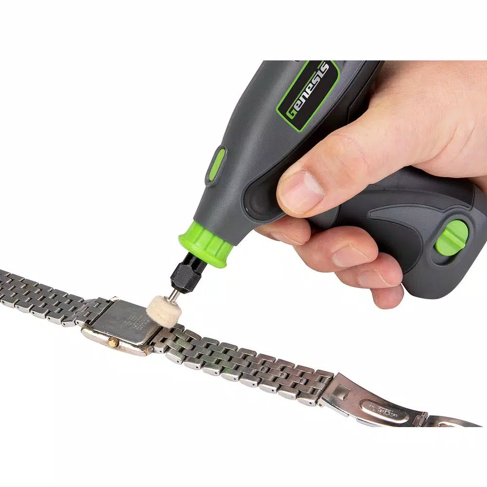 Genesis 8V Cordless Variable Speed Rotary Tool Kit with 65-Piece Accessory Set