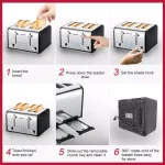 Boyel Living 1650W 4-Slice Wide Slot Toaster with Dual Independent Control Panels, Stainless Steel thumbnail 6