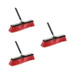 Alpine Industries 24 in. Red Indoor Outdoor Push Broom, 3-Pack thumbnail 1