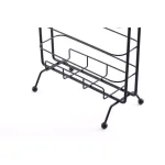 Basicwise Black Metal Toilet Paper Holder and Magazine Rack, Freestanding Dual-Purpose Bathroom Storage thumbnail 4