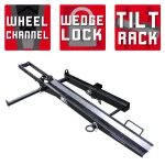 Detail K2 400 lb. Capacity Hitch Mounted Motorcycle Carrier with Adjustable Front Wheel Channel thumbnail 1