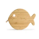 Sagaform Fish Shaped Oak and Bamboo Serving and Cutting Board with Leather Strop thumbnail 1