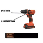 BLACK+DECKER 20V MAX Lithium-Ion Cordless 3/8 in. Drill/Driver Kit with 1.5 Ah Battery and Charger thumbnail 2
