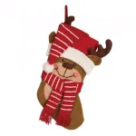 Glitzhome 19 in. 3D Hooked Penguin and Reindeer Christmas Stocking Set of 2 thumbnail 2