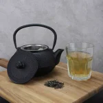 Mind Reader 2.5-Cup Black Japanese Style Cast Iron Tetsubin Teapot with Infuser thumbnail 5