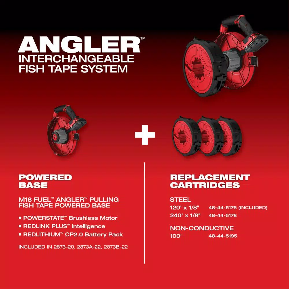 Milwaukee M18 FUEL Angler 120 ft. x 1/8 in. Steel Pulling Fish Tape Replacement Cartridge