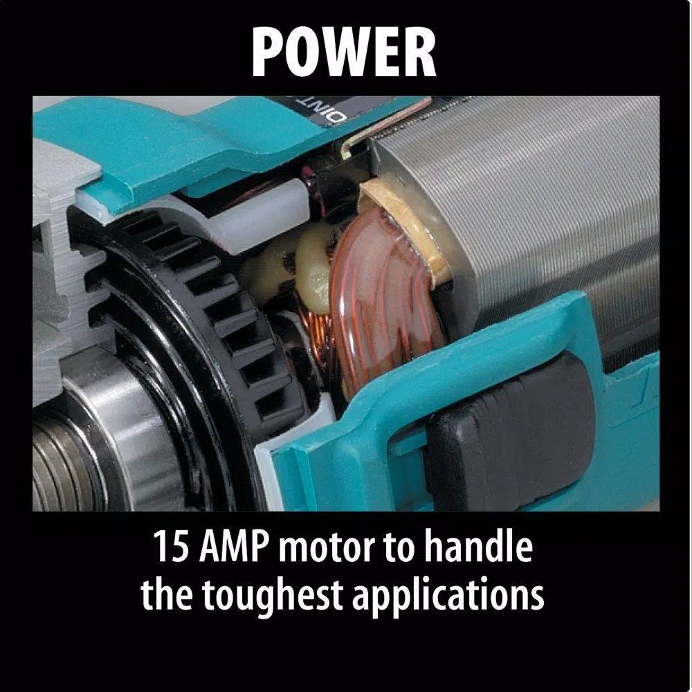 Makita 7 in. Corded Angle Grinder, 15 Amp, 6000 RPM with Grinding Wheel and Side Handle